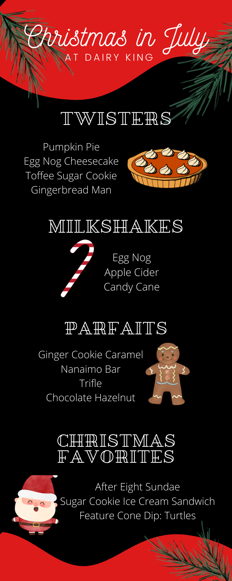 Christmas in July Menu